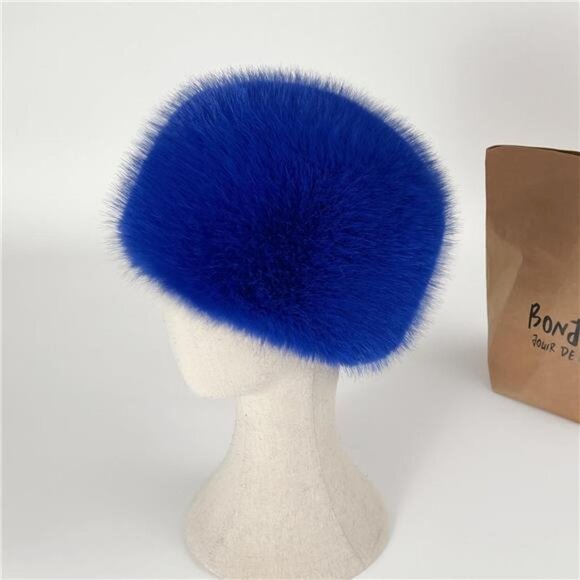 Faux Fur Cossack Russian Style Hat Blue - Picture 2 of 7